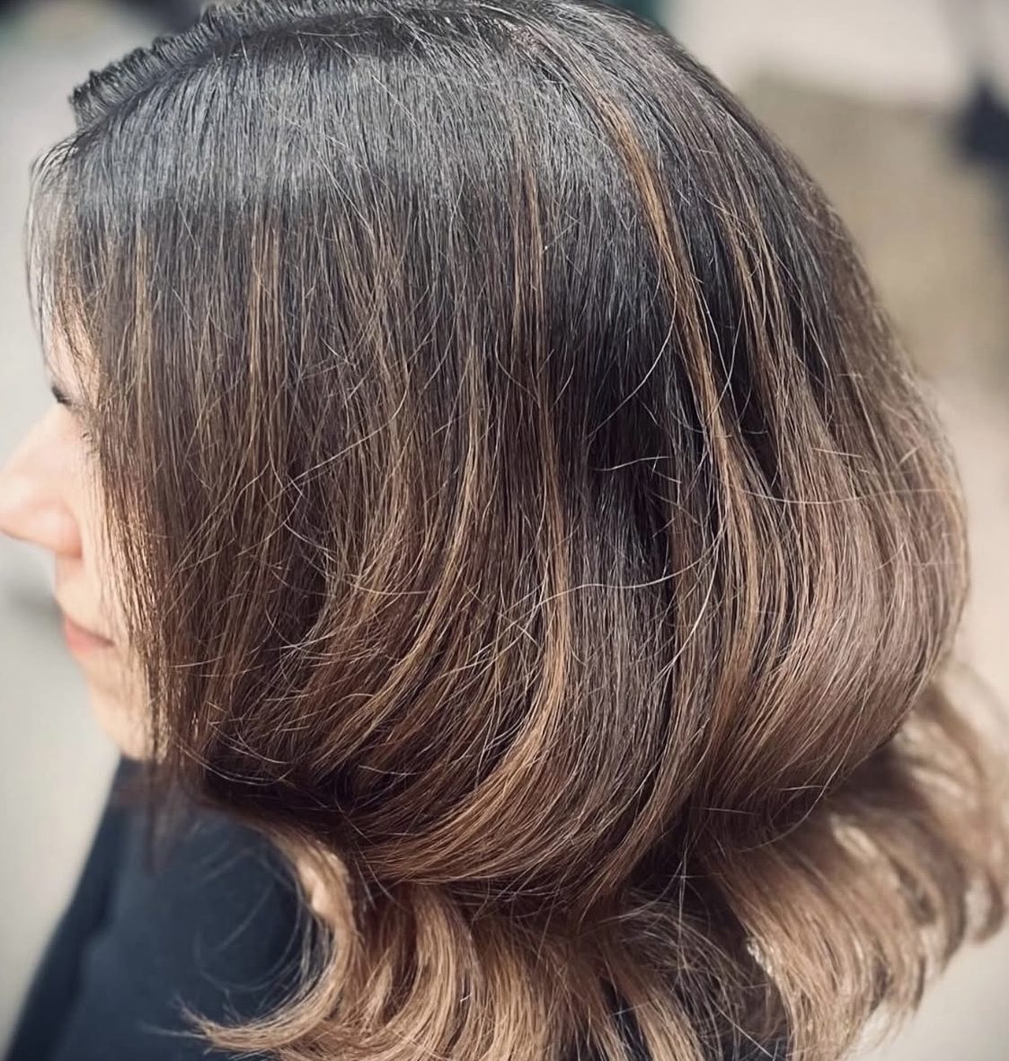 Dámský bob s balayage a melírem, kadeřnictví studio PM Brno